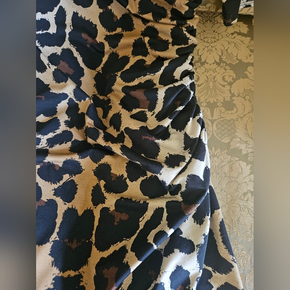NWOT Cache Y2K Ruched Leopard Print Mini Dress - Picture 6 of 12